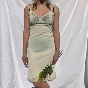 Vintage Cream Midi Slip
